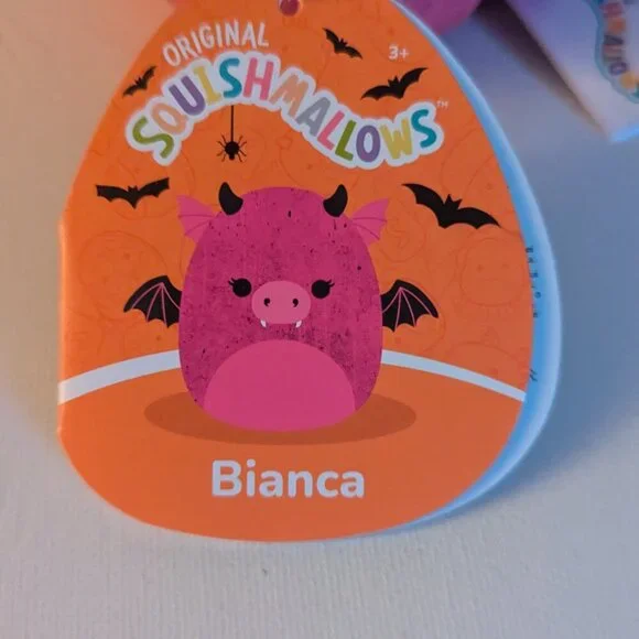 NWT 5" Bianca Pink Flecked Gargoyle Dragon Squishmallows Goth Valloween Plush - Picture 8 of 10